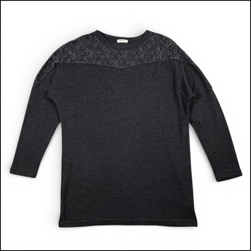 Vintage Popcorn Black Lace Dolman Top S/M Fairygoth Whimsigoth Korea Soft Goth